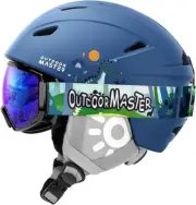 OutdoorMaster Anoa Kids Ski Helmet and Goggles Set Dinosaur CPSC Certified SMALL