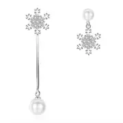 2PCS Copper Jewelry Fashion Woman Earring Retro Flower Long Tassel Earrings