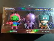 Masters of the Universe Figural Bag Clip Trap jaw Tri Klops Havoc Staff Skeletor