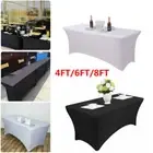 FITTED Table Cloth Trestle Tablecloth Wedding Party Home Rectangle 4ft 6ft 8ft