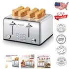 Modern Stainless Steel 4-Slice Toaster for Simultaneous Toasting & Customization