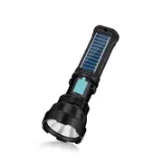 Led Solar Flashlight, 1500 Lumens Led Solar Handheld Rechargeable Flashlights with IP65 Waterproof, 1200mAh Battery for Survival Emergencies Camping