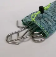 8 Shepard's Hook Titanium Tent Stakes Pegs With Dyneema Carry Bag Stuff Sack