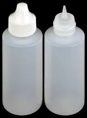 Plastic Dropper Bottles, Precise Tipped w/White Cap, 2-oz. 50-Pack, New