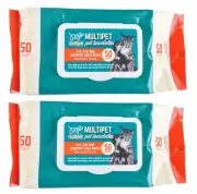 MULTIPET Pet Towelettes for Eye, Ear and Sensitive Areas 50 Count, 2 Pack