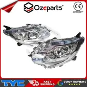 Pair LH+RH Head Light Lamp Xenon (Blue Chrome) For Mitsubishi Triton MQ 15~18 (for: Mitsubishi)