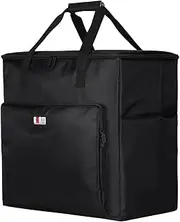 [Generic] Computer Host Storage Bag Large Capacity Storage Easy to S Fabric - & Mat Stable Black 24in