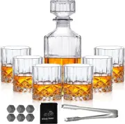 Whiskey Decanter Set for Men Whiskey Glasses and Decanter with Cooling Stones a