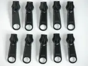 10 pcs YKK Nylon Slider Zipper Double Slider Zipper Pull Black Vtg NOS