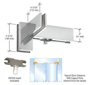 KABA Polished Stainless Right Hand Sidelite Mounted Transom Patch Fitting with S