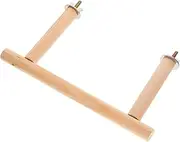 WOONEKY Natural Parakeet Perch Stand for Birds Easy to Assemble Playground Grinding Platform for Parrots Budgies Cockatiels