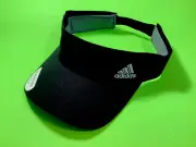 ADIDAS OSFA Women’s Fit Aeroready Sport Visor Hat ONE SIZE Black w/ Silver