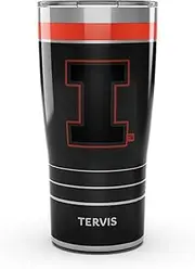 Tervis Traveler Illinois Fighting Illini - Night Game Triple Walled Insulated Tumbler Travel Cup Keeps Drinks Cold & Hot, 20oz, Stainless Steel