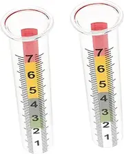 POPETPOP Accurate Rain Gauge Test Tube 2pcs Scale Rain Measurement Tool Decorative Freeze Proof for Outdoor Deck Lawn Patio