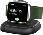 NEWDERY Charger Stand for Apple Watch, Portable Watch Charger for iWatch with USB C Cable,Fast Charging,Wireless Charging Station for Apple Watch Series 9/8/7/6/Ultra/5/3/2/SE, Black