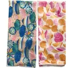 Beach Umbrellas and Shell Theme Linen Kitchen or Bath Towels Set of 2