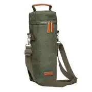 Tempa Kayce Adjustable Insulated 33cm Single Wine Bag Cotton Storage Olive Green