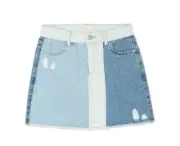 Wonder Nation Girl's Denim Patchwork Skirt Size L PLUS (10-12) NEW