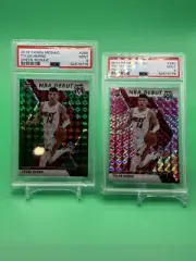 Tyler Herro lot of 2 RC 2019 Mosaic Pink Camo And Green Mosaic. Both PSA 9