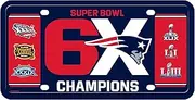 Rico Industries NFL New England Patriots Champ Metal Auto Tag 8.5" x 11" - Great for Truck/Car/SUV