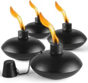 4 Pack Metal Table Top Torches,18 Oz Citronella Torches for Outside， Refillable