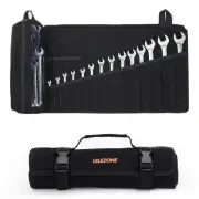 Black Wrench Roll-Up Bag Organizer with (19+1) Pockets - Durable Canvas Tool ...