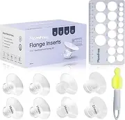 8PCS Flange Sizing Kit 15/17/19/21mm for 24/25mm Flanges/Shield, Silicone Flange Insert Compatible Momcozy/Spectra/Medela Breast Pump, Breastfeeding Essential Kit(with Nipple Rulers and Storage Bag)