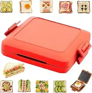 Micro Munchy, Microwave Toastie Sandwich Maker, Microwave Toastie Maker, Microwave Grilled Cheese Maker, Waffle Maker, Panini Maker, Dishwasher Safe & No Electricity & Wireless (Red)