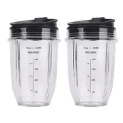 2 Pcs 18Oz Replacement Blender Cups with Lid for Auto IQ BL4807747