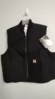 NOS New Carhartt USA 2XL V01 BLK Arctic Quilt Lined Black Duck Canvas Vest Men