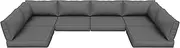 VONZOY Outdoor Sofa Replacement Cushion Set - Water-Resistant, Durable Seat and Back Cushions for Patio Furniture, All-Weather Comfort, Easy-Clean Fabric (Grey)