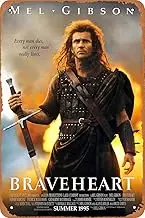 QIUJUPP Braveheart Movie Poster Retro Metal Sign Vintage Tin Sign for Cafe Bar Home Wall Decor 12 X 8 inch