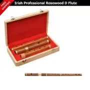Natural Finish Rosewood Tune Able IRISH D Flute With Hard Case Musical Tools