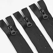 4pcs 16inch Waterproof Zippers Black #5 Nylon Separating Waterproof Zippers for Sewing Jacket,Outdoor Gear,Raincoat,Down Coats,ski Suit,Tent,Backpacks,Clothes 40cm(16")