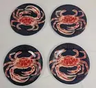 Certified International Pier 45 Nautical Crap Melamine Lunch Plates Set of 4 NEW