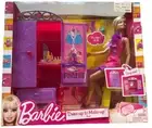 Barbie Dress-Up to Make-Up Set 2010 MATTEL Doll Vanity Closet & Accessories