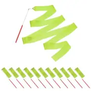 Dance Ribbons 14Pcs 78.7 Inch Gymnastics Streamers for Gifts Dancing Olive Green