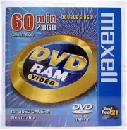 maxell video camera 8cmDVD-RAM DRMS-V28R.1P cartridge type F/S w/Tracking# Japan