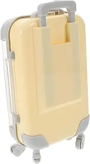 Gogogmee Mini Suitcases Boxes Eyelash Container Storage Box Lightweight Lash Organizer for Travel Compact Cosmetic Storage Case Yellow Mini Suitcase