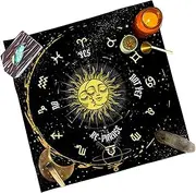 Tarot Mat - Square Velvet Cloth 19.68x19.68in | Gothic Moon Phase Butterfly Sun Cushion, Tarot Accessories for Tarot Card Enthusiast