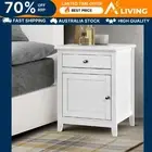 Bedside Tables Side Table Drawers Nightstand White Modern Furniture Storag BS-WH