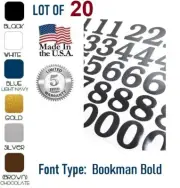 Lot of 20 1",2",3" 4" CLASSIC STYLE Self Adhesive Mailbox Numbers Decal,BOOKMAN
