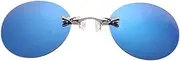 [Generic] Retro Round Clip-On Nose Sunglasses Women Men Clip On Nose Glasses Ultralight Rimless Mini Movie Classic sunglasses