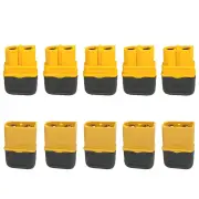 10PCS XT60H Plug-in Component DC 500V Gold-plated Copper Connector Terminals, Easy Weldability Anti-skid Design High Cur