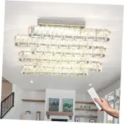 20.4" Modern Crystal Chandeliers 6 Lights LED Flush Mount 6 Lights-Dimmable