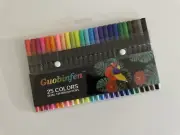 Guobinfen Dual Tip Brush Marker Pens Fine Tip Markers & Brush Highligh 25 Colors