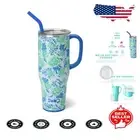 40oz Insulated Tumbler with Handle & Straw - Stylish, Dishwasher Safe Travel Mug