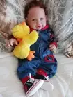 23'' Reborn BOY Full Body Silicone Doll Huge Big Auburn Hair 12 Pds. Hand Paint