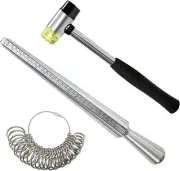 Ring Sizer Measuring Tool - Mandrel Gauge Jewelry Rubber Hammer Sliver 3