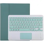 Bluetooth Keyboard & Tablet Case For Ipad 10.2 / Ipad Air 2019 Detachable Touch Pad Pen Slot Holder Microfiber Leather Dark Green Light Green Keyboard